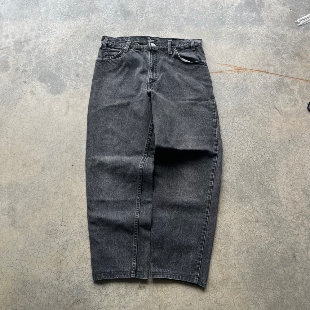 Vintage Levis 550 Orange Tab Relaxed Fit Tapered Black Jeans Mens 34x32 USA Made